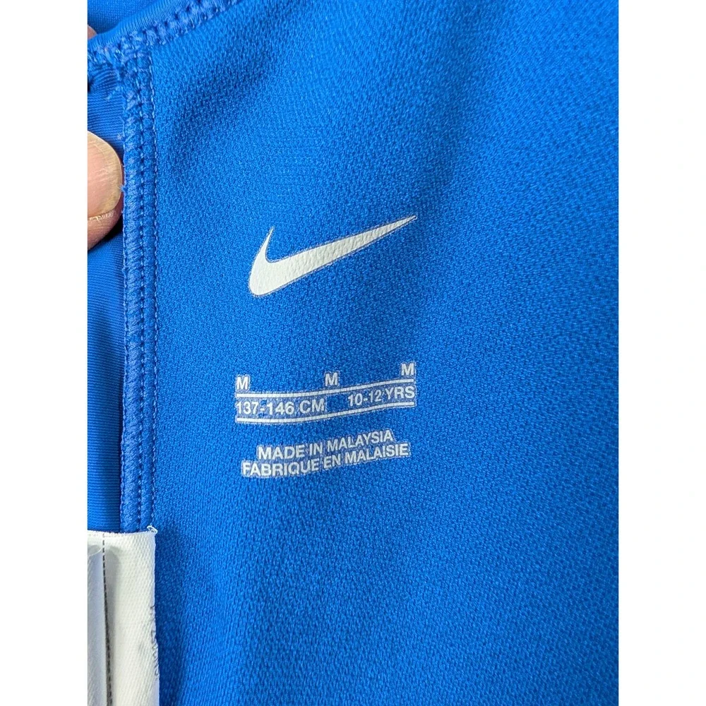 Nike Girls Blue Racerback One Piece Swimsuit NESS9644 Size M 10-12 Years